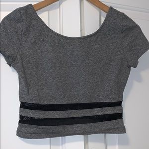Crop top| Grey with Lace detailing